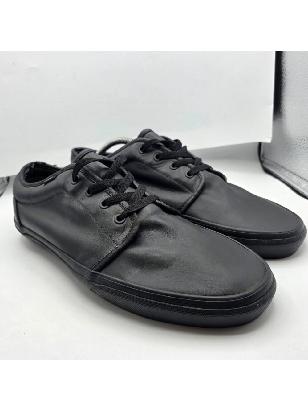 Vans 106 Vulcanized Mens Size 13 Black Triple Black Leather Shoes Walking Skate